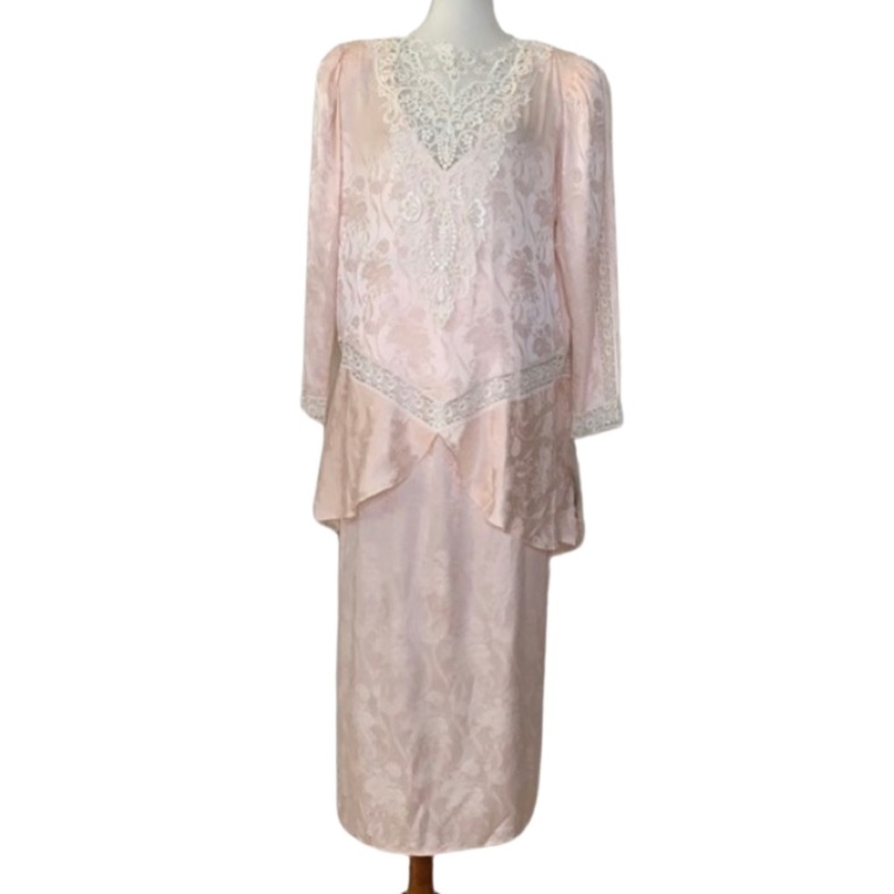 JESSICA MCCLINTOCK Vintage Pink Floral Lace Set 14